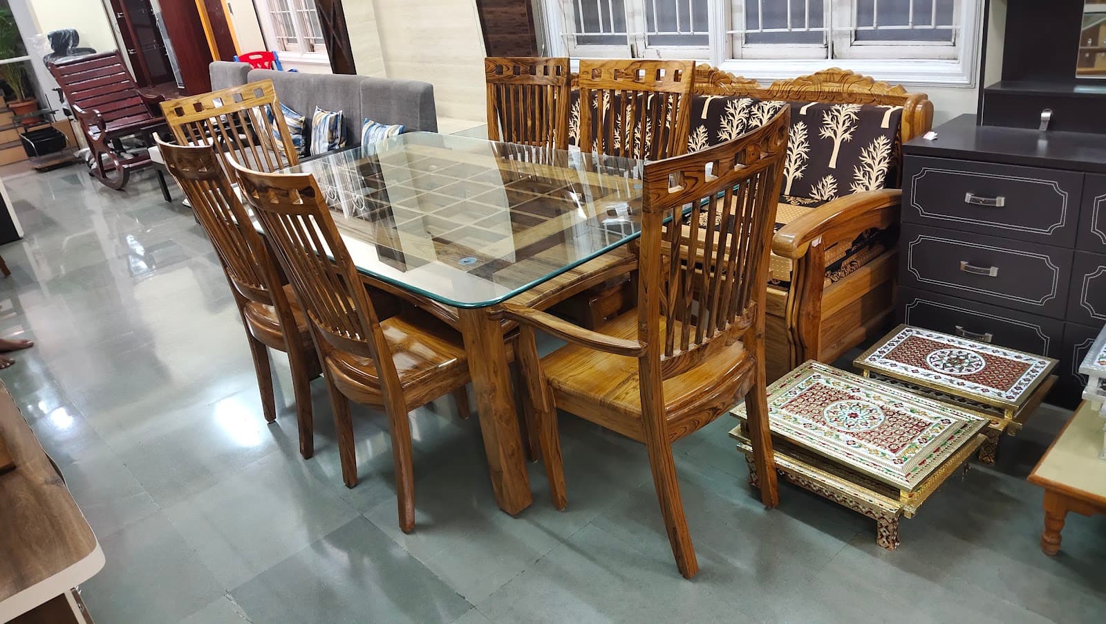 Solid Teak 6-Seater Dining Suite