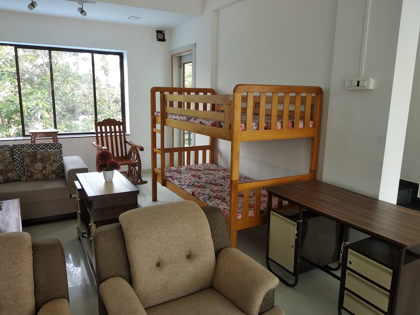 Solid Timber Bunk Bed & Student Study Desk